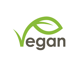 Vegan diet logo with leaf icon